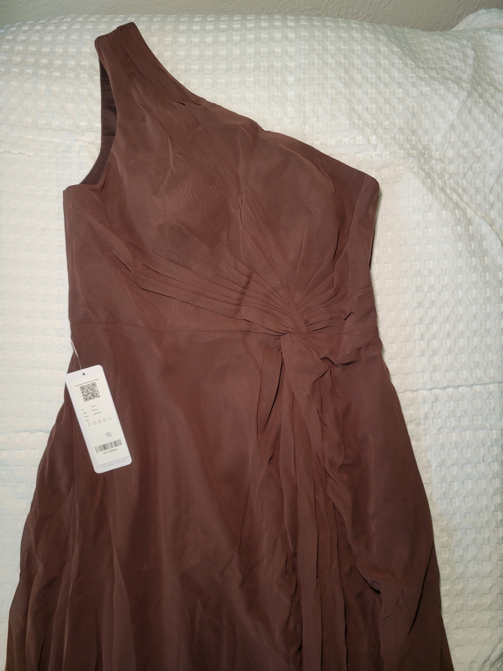 Azazie One-Shoulder Brown Bridesmaid Dress